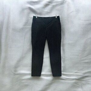 Investments Ankle Pants Size 6 Black & White Polka Dot Tapered Leg Summer Brunch